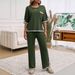 Diyun 2024 Autumn/Winter Foreign Trade Women's Fashion Elegant Commuting Color-Block Short-Sleeve_ecoleips.com