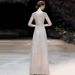 Women's Clothing Golden Temperament Sequins Elegant Dress Skirt Female Host Texture Annual Meeting Gift_ecoleips.com