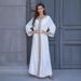ZD004 Muslim Robe Gold Foil Simple Lace Slim Fit Dubai Women's Dress_ecoleips.com