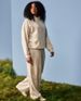 Women's Wide Leg Pants Set Autumn Winter Solid Color Hooded Long Sleeved Top Casual European American Style Clothing_ecoleips.com