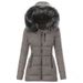Women's Clothing Men’s & Women’s Slim-Fit Faux Fur-Trimmed Padded Coat – Warm Winter Jacket With Detachable Hood (Yellow, Red, Gray, Black)_ecoleips.com