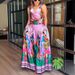 Women's Clothing Spring And Summer New Sleeveless Printed Dress Set INS Casual Loose Vacation Two-piece Set_ecoleips.com