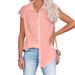 Verve 2025 Summer New Solid Color Single-Breasted Shirt Women Casual Short Sleeve Top_ecoleips.com
