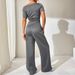 WG181 European And American Cross-border New Product Fashion Casual Two-piece Short-sleeve Sports Loose Wide-leg_ecoleips.com