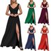 Women's Clothing Summer Solid Color Sleeveless Waist Dress Group Dress Long Skirt_ecoleips.com