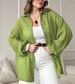 Women's Linen Blend Long Sleeve Shirt - Lightweight Sun Protection Cover Up Blouse_ecoleips.com