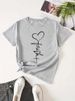 European And American Cross-border Foreign Trade Wholesale Clothing, Simple Heart-shaped Round Neck Plus-size_ecoleips.com