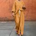 Women's Clothing Spring And Autumn Wear V Neck Long Sleeved Cardigan Tops And Pants Two Piece Set_ecoleips.com