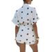 Women's Clothing Spring And Summer New Polka Dot Linen Print Shorts Suit INS Vacation Loose Two Piece Suit For Women_ecoleips.com