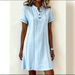 Women's Patchwork Printed Shirt Dress Casual V Neck Short Sleeves Summer New_ecoleips.com
