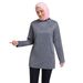 Muslim Solid Color Long Sleeve Top Arab Women's Sportswear Single Sweatshirt Y027_ecoleips.com