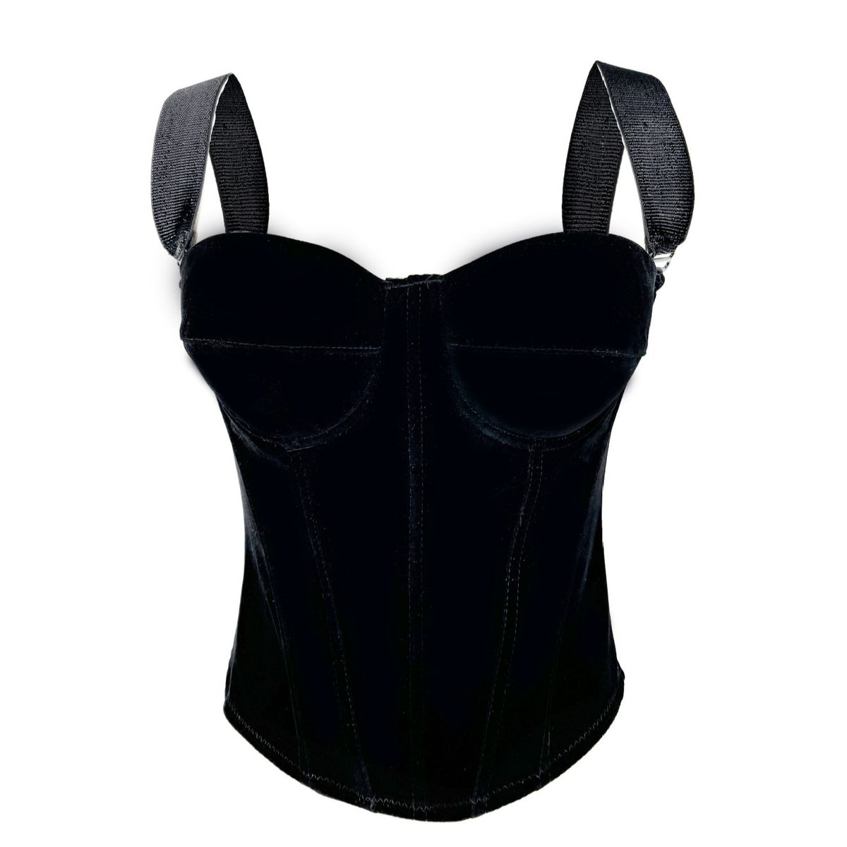 Cross Border Supply Black Velvet Zipper Style High End Inner Tights Body Shaper Outer Wear Fishbone Bra Suspenders_ecoleips.com