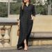 Women's Clothing Women's Long Sleeve Lapel Cardigan European American Style Solid Color Denim Dress Elegant Fashion Neutral Design_ecoleips.com
