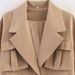 Cross-border European And American Style W's Autumn Fashion Khaki Pocket Belt Jacket, Short Trench Coat For Petite_ecoleips.com