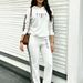 Women's European American Minimalist French Style Two Piece Set Letter Print Drawstring Hooded Long Sleeved Loose Fitting Trousers_ecoleips.com