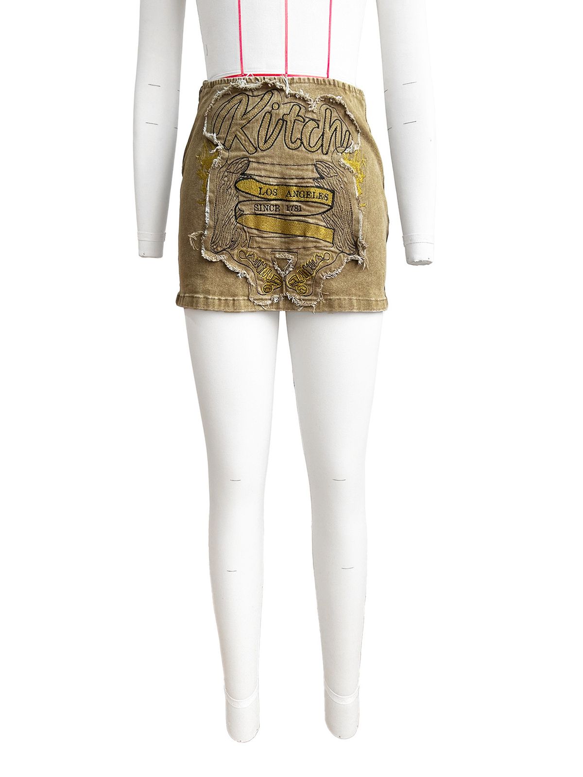 Women's Clothing Patchwork Embroidered Zipper Skirt Midi/Mini A-Line Polyester Elegant Fashion Skirt_ecoleips.com