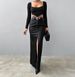 Women's Clothing Style Women's High Waist Slim Skirt Leather Design Solid Color Simple Slit Detail For Formal & Casual For Women_ecoleips.com