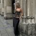 Aria Basics Aria Basics 2024 Cross-Border European And American Style Autumn New Women's Solid Color Slim Street Fashion Off-Shoulder Tube Top_ecoleips.com