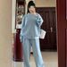 New Suede Hooded Running Sports Style For Women, Spring Loose-fitting Casual Top And Pants Two-piece Set_ecoleips.com