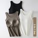 Ribbed Backless With Built-in Bra And Chest Pads, Suitable Outerwear Or As An Inner Layer, Sleeveless Sports_ecoleips.com