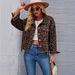Leopard Print Denim Short Jacket Women's Casual Fashion Autumn/Winter New Real Shot_ecoleips.com