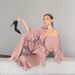 Aria Basics Cross-border Foreign Trade Long-sleeved Cardigan Tie-up Robe For Women, European And American Home Loose-fitting_ecoleips.com