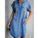 Independent Station 2023 Cross-Border New Product European And American Style Lapel Short Sleeve Slim Denim Shirt_ecoleips.com