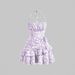 Women's Clothing Women's Floral Print Ruffled Halter Neck Dress Sexy Waist Cinching Skirt Style Fashion For Formal & Casual_ecoleips.com