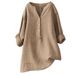 2026 New Spring Summer Women's Cotton Linen Loose Casual Stand Collar Blouse Shirt With Design Sense For Women_ecoleips.com