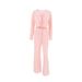 European And American Summer New Jacquard Knit Breathable Sleeve Long Pants Pajama Set Comfortable Women's Homewear_ecoleips.com