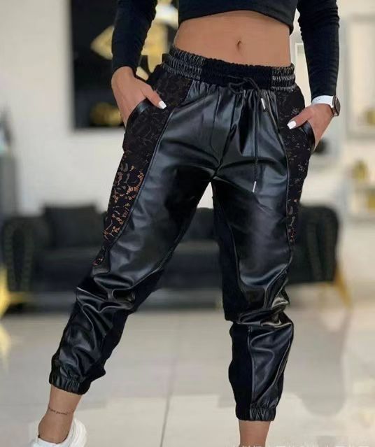 Women's Clothing Splicing Casual Trousers Women's Wear_ecoleips.com
