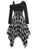 Aria Basics Aria Basics Women's Clothing, Irregular Plaid Long-sleeve Dress, Vintage Style Wholesale, Fashionable Elegant European And_ecoleips.com