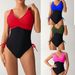 Women's Clothing New One Piece Swimsuit Color Sexy Cross Strap Swimsuit Female_ecoleips.com