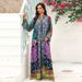 Elegant Long-Sleeve Maxi Dress – Floral Print & Rhinestone Embroidery, Polyester Blend, S-Xxl (Multi-Color)_ecoleips.com