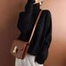 Women's Clothing High Neck Sweater Winter Knit Pullover Loose Casual Solid Color Turtleneck Top_ecoleips.com