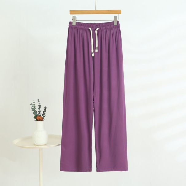 Summer Women's Cotton Viscose Wide Leg Pants Loose Oversized Slimming Straight Leg Homewear Casual Pantalones Mujer_ecoleips.com