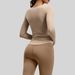High Waisted V Neck Nude Yoga Wear Sports Fitness Set For Women Hip Lifting Running Cycling Clothing_ecoleips.com