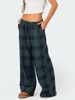 Women Y2k Oversize Pants Lounge Bottoms Fashion Plaid Casual Pants Elastic High Waist Casual Pockets Pajama Pants Homewear_ecoleips.com