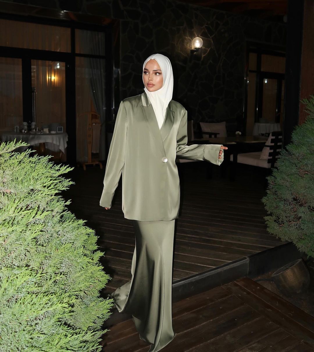 Verve Arabic Suit Set Dubai Muslim Satin Shirt Jacket 2025 Spring New Skirt_ecoleips.com
