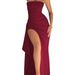 24 Evening Dress Party Women's One-Neck Bandeau Dress Open Back High Slit Long Skirt_ecoleips.com