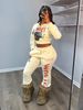 Women's Clothing Women's American Style Sexy Letter Print Hooded Jacket And Trousers Fashion Suit Set Long Sleeve For Formal & Casual_ecoleips.com