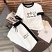 Women's Clothing Summer Casual Fashion Two Piece Set Heartbeat Print Short Sleeve Shirt & Trousers Pant Suit_ecoleips.com