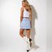 Verve 2025 Summer New High-Waisted Printed Plaid LOVE Mini Suit Short Skirt_ecoleips.com