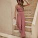 Women's Solid Color Cinched Waist Wide Leg Halter Jumpsuit – Casual Office Summer Romper_ecoleips.com