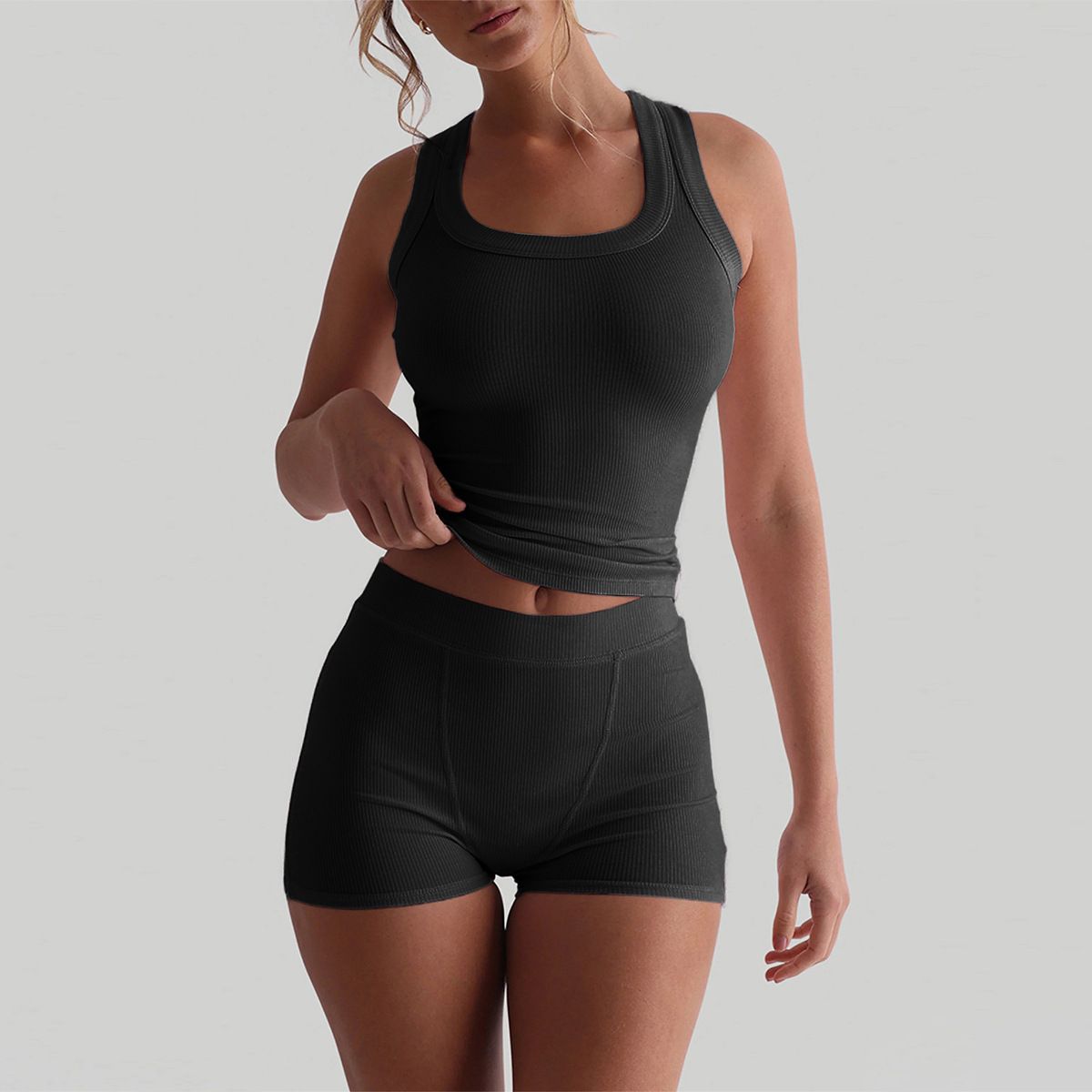 Voya Women's European And American Sports Yoga Style Camisole Summer Shorts Set Women's Clothing 2026_ecoleips.com
