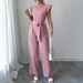 Diyun European And American Elegant Short-Sleeve T-Shirt Casual Long Pants Jumpsuit Women's Clothing 2025 Autumn/Winter_ecoleips.com