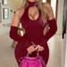 Spring And Summer New Style Dress Europe And The United States Sexy Solid Color Hollow Neck Tight Hip Dress_ecoleips.com