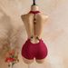 Women's Clothing Women's Casual Bohemian Halter Neck Backless Jumpsuit Metallic Beaded Textured Style Vacation Romper_ecoleips.com