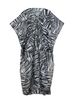 Lightweight Chiffon Beach Cover-Up With V-Neck & Striped Print - Sun Protection Swimwear Wrap For Women_ecoleips.com