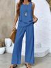 Women's Clothing American Sleeveless Double Layer Vest And Pants Set Hot Selling Style New Arrival In Stock_ecoleips.com